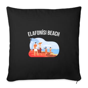 Elafonisi Beach - Sofa pillowcase 17,3'' x 17,3'' (45 x 45 cm) - black - Front
