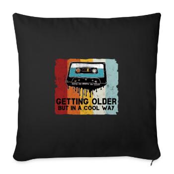 Retro cassette saying - Sofa pillowcase 17,3'' x 17,3'' (45 x 45 cm) - black - Front