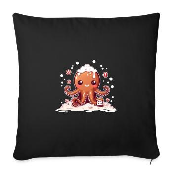 Lebkuchen Oktopus - Sofakissenbezug 45 x 45 cm - Schwarz - Vorne