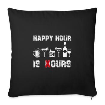 Happy Hour is ours - Sofakissenbezug 45 x 45 cm - Schwarz - Vorne
