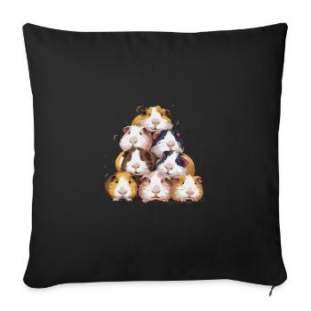 Triumphant Guinea Pig Tower with Carrot - Sofakissenbezug 45 x 45 cm - Schwarz - Vorne