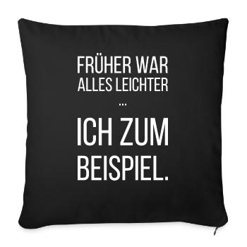 Abnehmen lustiger Spruch - Sofakissenbezug 45 x 45 cm - Schwarz - Vorne