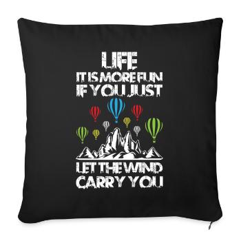 I Don t Always Stop Look At Air Balloons - Sofa pillowcase 17,3'' x 17,3'' (45 x 45 cm) - black - Front