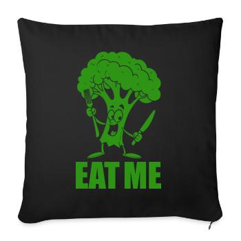 Broccoli - Eat me - Vegetables, vegan - Sofa pillowcase 17,3'' x 17,3'' (45 x 45 cm) - black - Front