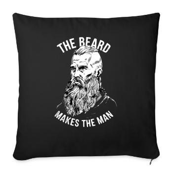 Fier de la barbe : la barbe fait l’homme ! - Housse de coussin décorative 45 x 45 cm - noir - Devant