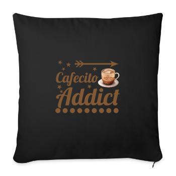 Cafecito Lover Drinking Cafecito Mix Cuban Coffee - Sofa pillowcase 17,3'' x 17,3'' (45 x 45 cm) - black - Front