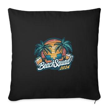 Beach Squad 2024 Tropischer Sonnenuntergang - Sofakissenbezug 45 x 45 cm - Schwarz - Vorne
