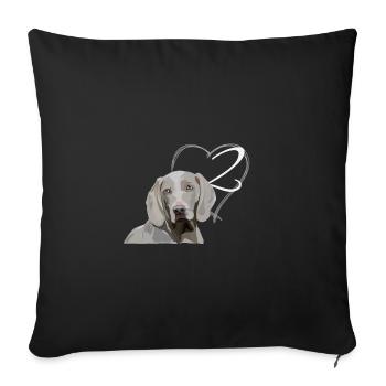 Weimaraner - 2ème anniversaire - Housse de coussin décorative 45 x 45 cm - noir - Devant