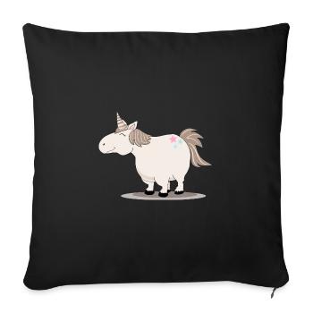 Thick cute unicorn - Sofa pillowcase 17,3'' x 17,3'' (45 x 45 cm) - black - Front
