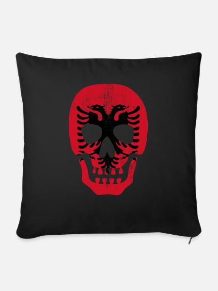 Albanien - Sofakissenbezug 45 x 45 cm - Schwarz