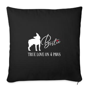 Bostie le véritable amour sur quatre pattes - Housse de coussin décorative 45 x 45 cm - noir - Devant