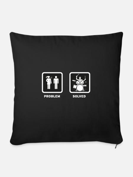 Drummer: Problem -Solved - Sofakissenbezug 45 x 45 cm - Schwarz