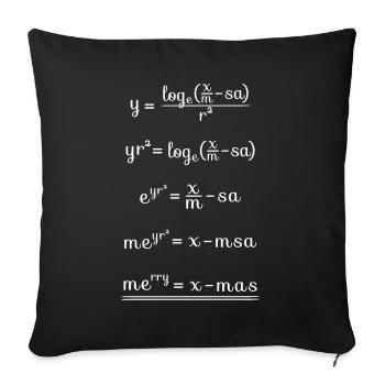 Formule cadeau Noël Nerd Geek Math Noël - Housse de coussin décorative 45 x 45 cm - noir - Devant