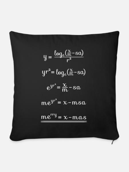Weihnachten X-Mas Mathe Nerd Geek Geschenk Formel - Sofakissenbezug 45 x 45 cm - Schwarz