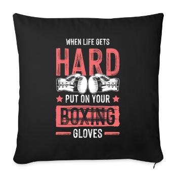 Gants de boxe - Housse de coussin décorative 45 x 45 cm - noir - Devant