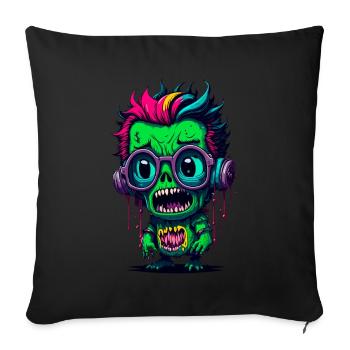 Colorful cool zombie - Sofa pillowcase 17,3'' x 17,3'' (45 x 45 cm) - black - Front