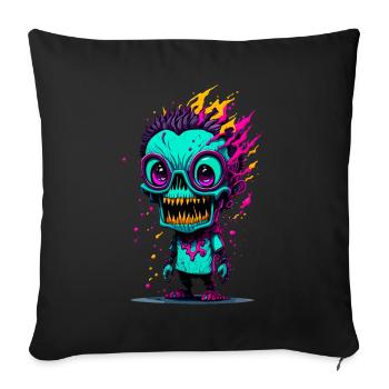 Colorful cool zombie - Sofa pillowcase 17,3'' x 17,3'' (45 x 45 cm) - black - Front