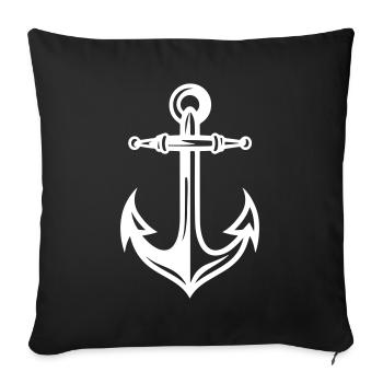 Port d’ancrage - Housse de coussin décorative 45 x 45 cm - noir - Devant