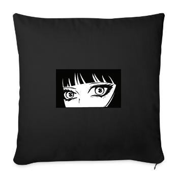 Anime Eyes Black white - Sofa pillowcase 17,3'' x 17,3'' (45 x 45 cm) - black - Front