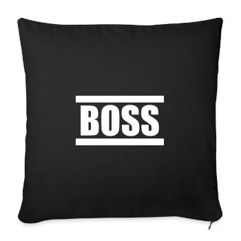 Lettrage du patron, directeur général du cadeau - Housse de coussin décorative 45 x 45 cm - noir - Devant