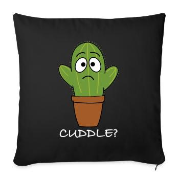 Cuddle | Cactus, funny pictures, funny sayings - Sofa pillowcase 17,3'' x 17,3'' (45 x 45 cm) - black - Front
