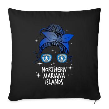 Mariannes du Nord (Îles) - Housse de coussin décorative 45 x 45 cm - noir - Devant