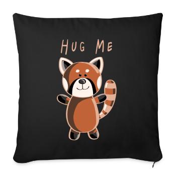 Hug Me Roter Panda - Pandas - Tier - Tiere - Sofakissenbezug 45 x 45 cm - Schwarz - Vorne