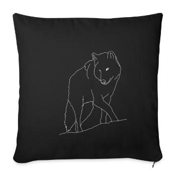 wolf - Sofa pillowcase 17,3'' x 17,3'' (45 x 45 cm) - black - Front