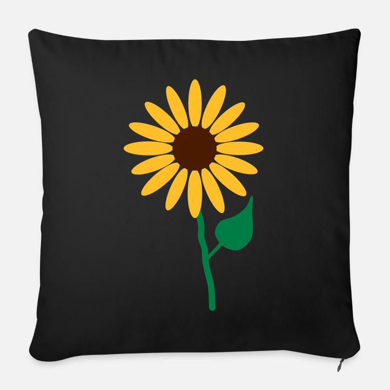 Blume - Sofakissenbezug 45 x 45 cm - Schwarz