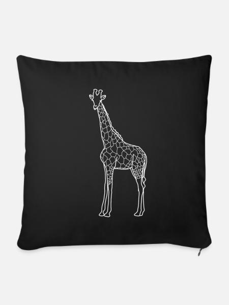 giraffe - Sofa pillowcase 17,3'' x 17,3'' (45 x 45 cm) - black