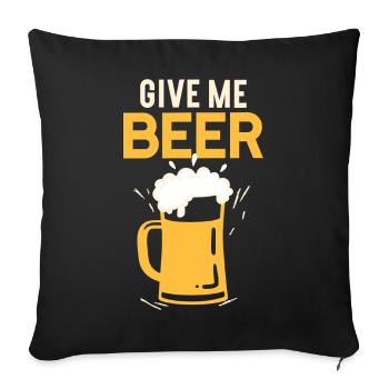 Donnez-moi un cadeau de verre à bière - Housse de coussin décorative 45 x 45 cm - noir - Devant