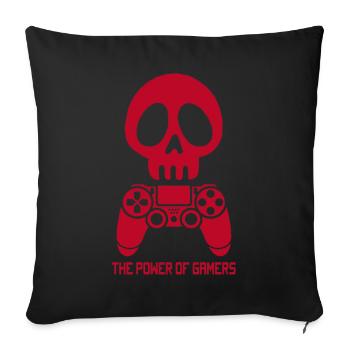 The Power of Gamers (Red) - Sofa pillowcase 17,3'' x 17,3'' (45 x 45 cm) - black - Front