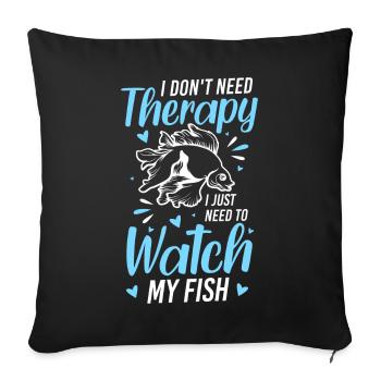 Poissons Eau de mer Pisciculture - Housse de coussin décorative 45 x 45 cm - noir - Devant