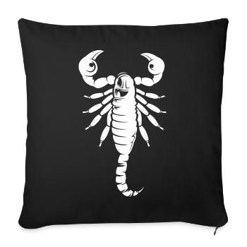 Symbole du scorpion Illustration Animaux Icône graphique - Housse de coussin décorative 45 x 45 cm - noir - Devant