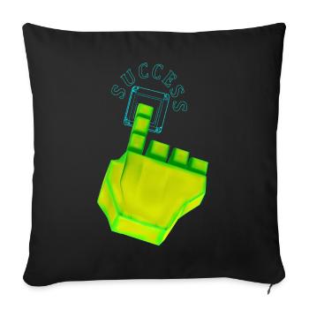 SUCCÈS - Housse de coussin décorative 45 x 45 cm - noir - Devant