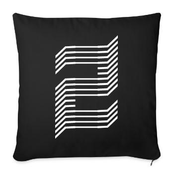 Eindeutige Zahl 2 "Weiß" - Sofakissenbezug 45 x 45 cm - Schwarz - Vorne
