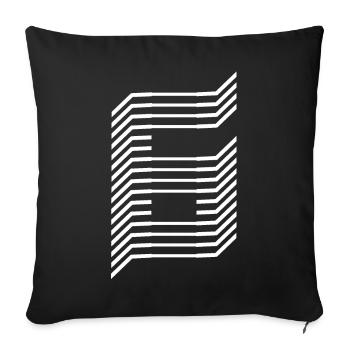 Eindeutige Zahl 6 Weiß - Sofakissenbezug 45 x 45 cm - Schwarz - Vorne