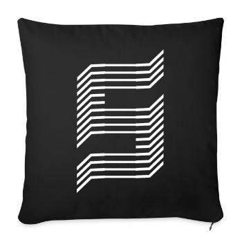 Eindeutige Zahl 5 "Weiß" - Sofakissenbezug 45 x 45 cm - Schwarz - Vorne