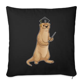 Otter Teacher Pointing Stick School - Sofa pillowcase 17,3'' x 17,3'' (45 x 45 cm) - black - Front