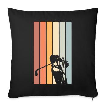 Golf Golfer Retro Vintage - Sofakissenbezug 45 x 45 cm - Schwarz - Vorne