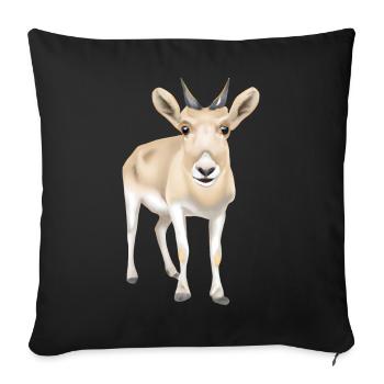 Saiga antelope - Sofa pillowcase 17,3'' x 17,3'' (45 x 45 cm) - black - Front