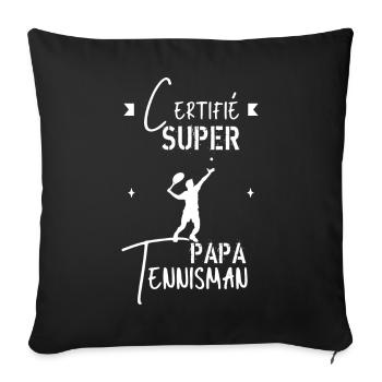 Super papa Tennisman - Housse de coussin décorative 45 x 45 cm - noir - Devant