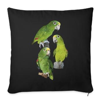 Le perroquet royal amazonien - Housse de coussin décorative 45 x 45 cm - noir - Devant