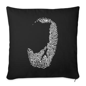 Monochrome Fingerprint Circle Design - Sofa pillowcase 17,3'' x 17,3'' (45 x 45 cm) - black - Front