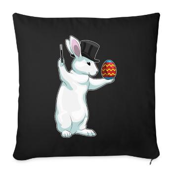 Bunny Easter Wizard - Sofa pillowcase 17,3'' x 17,3'' (45 x 45 cm) - black - Front