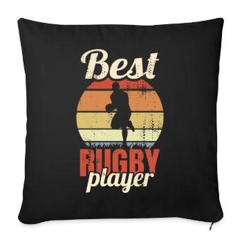Meilleur joueur de rugby - Housse de coussin décorative 45 x 45 cm - noir - Devant