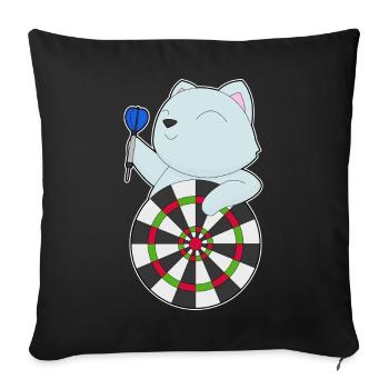 Cible de fléchettes pour chat - Housse de coussin décorative 45 x 45 cm - noir - Devant