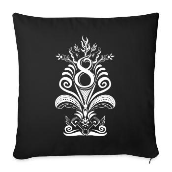 Kurbits V8 No:2 - white - Sofa pillowcase 17,3'' x 17,3'' (45 x 45 cm) - black - Front