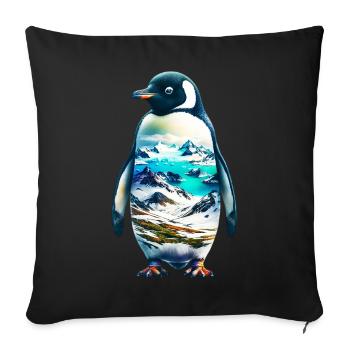 Pinguin - Sofakissenbezug 45 x 45 cm - Schwarz - Vorne