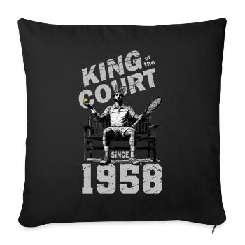 Chemise de tennis Homme 66e anniversaire 1958 - Housse de coussin décorative 45 x 45 cm - noir - Devant